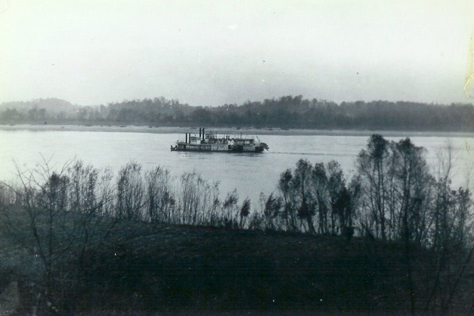 130 Steamboat  steaming up river